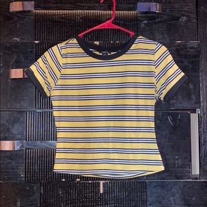 Yellow / Black Striped Crop Top